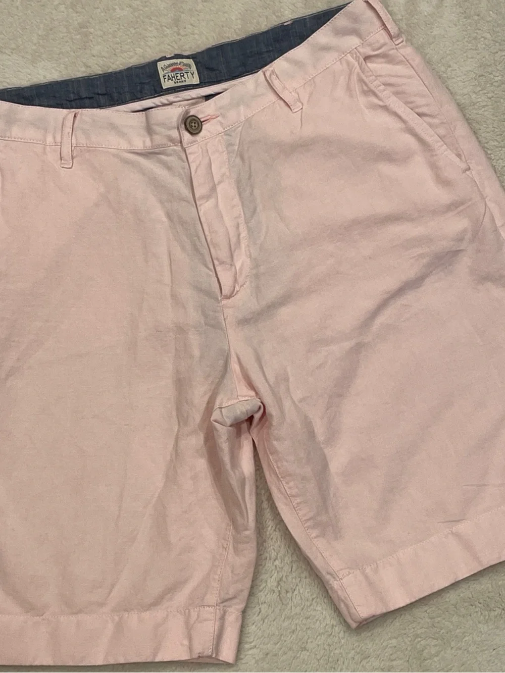 Faherty Tradewinds Linen Blend Shorts Men's 33 Pink Beach Preppy Chino 9” Inseam